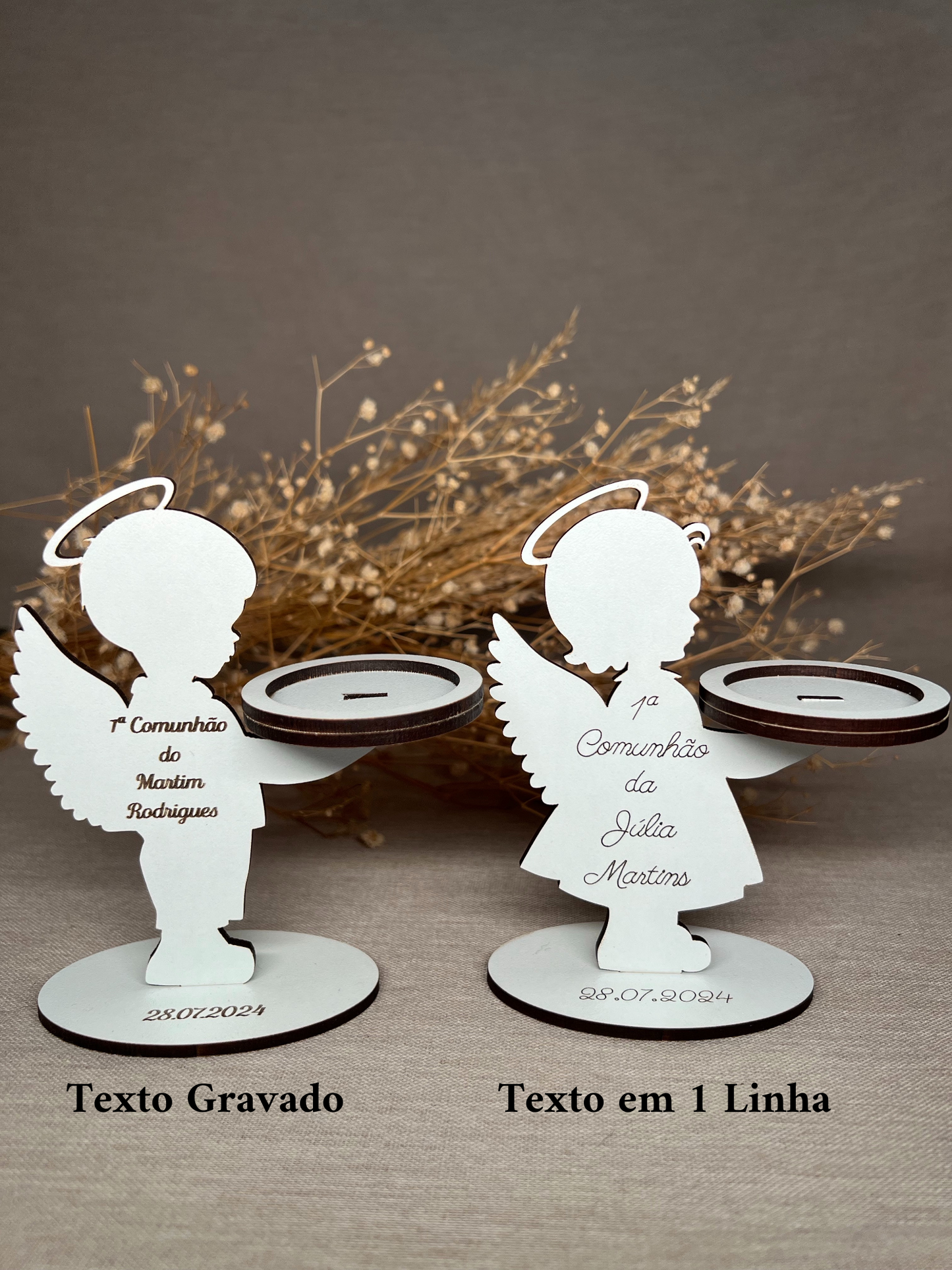 Anjo Menina ou Menino com suporte de velas