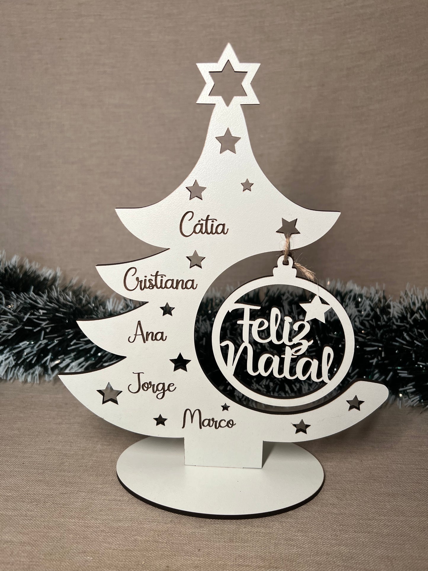 Árvore Decorativa com Nomes Gravados