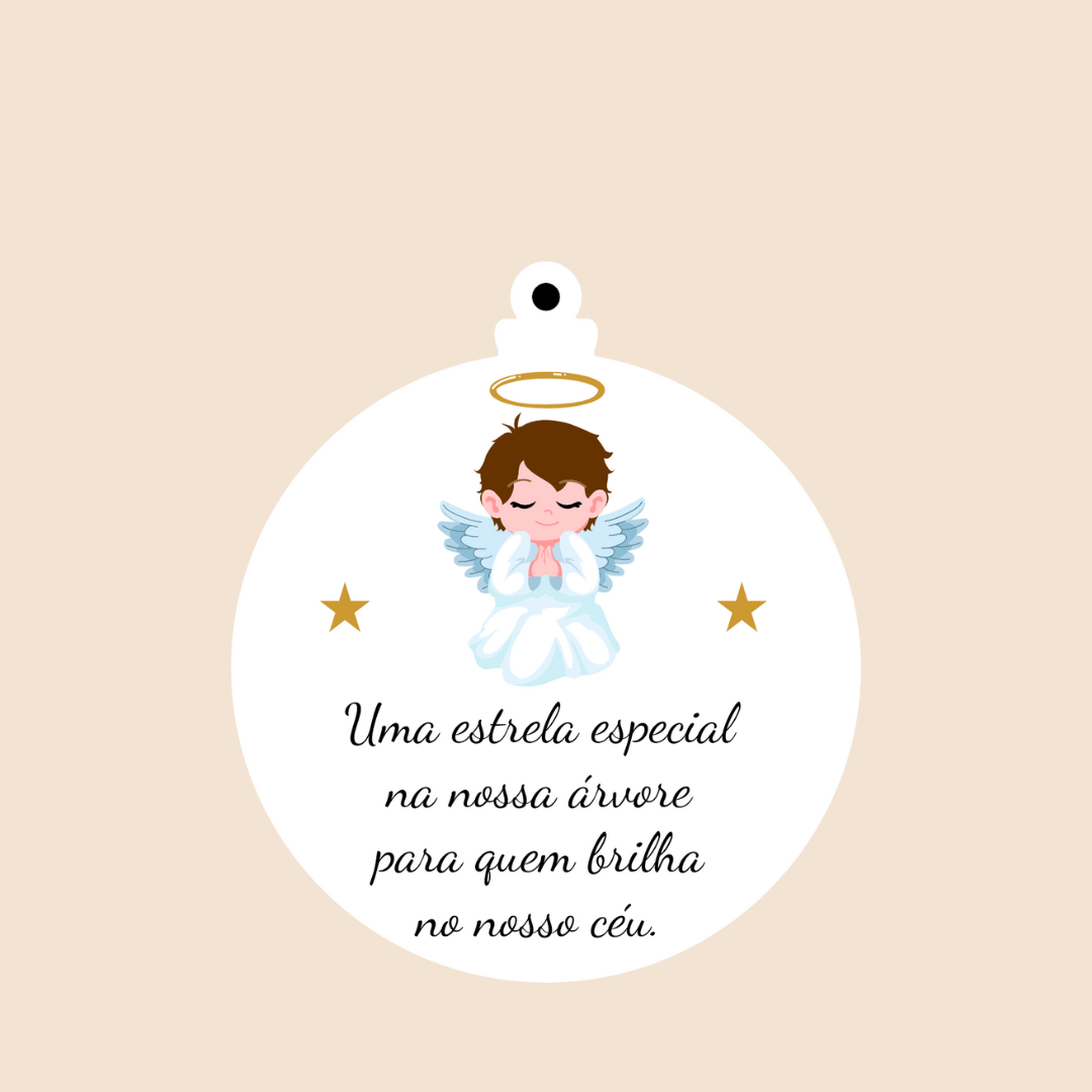 Bola de Natal - Anjinho com Mensagem