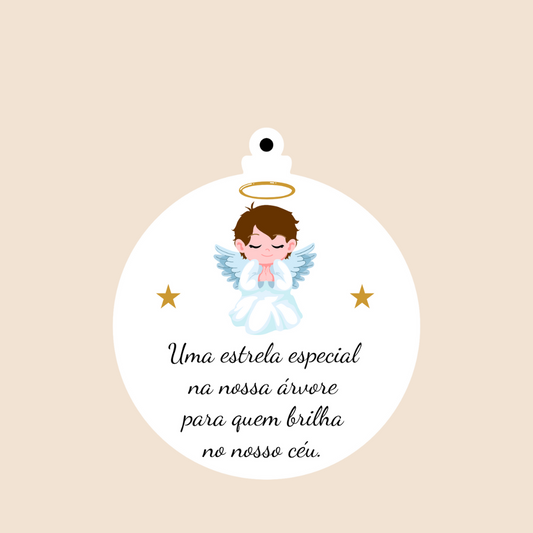 Bola de Natal - Anjinho com Mensagem