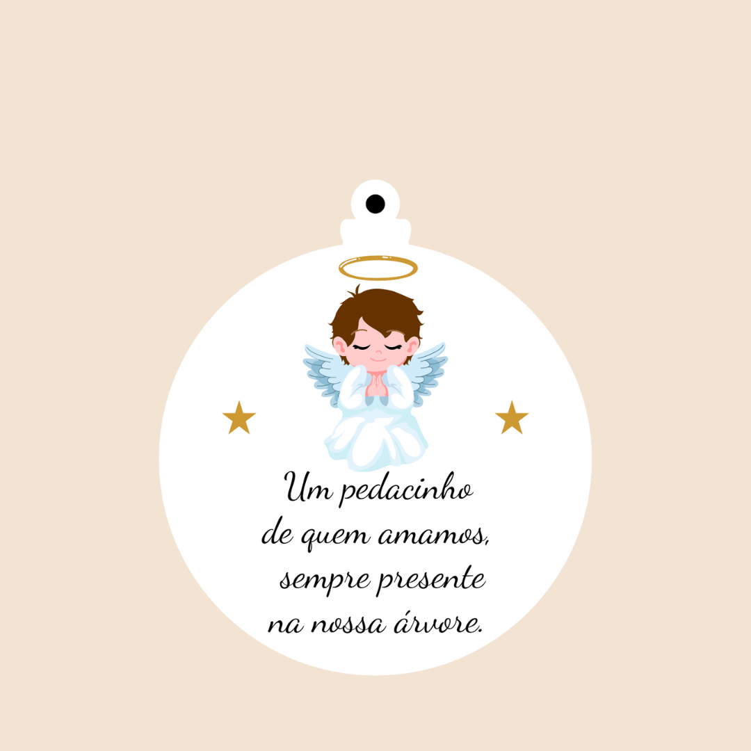 Bola de Natal - Anjinho com Mensagem