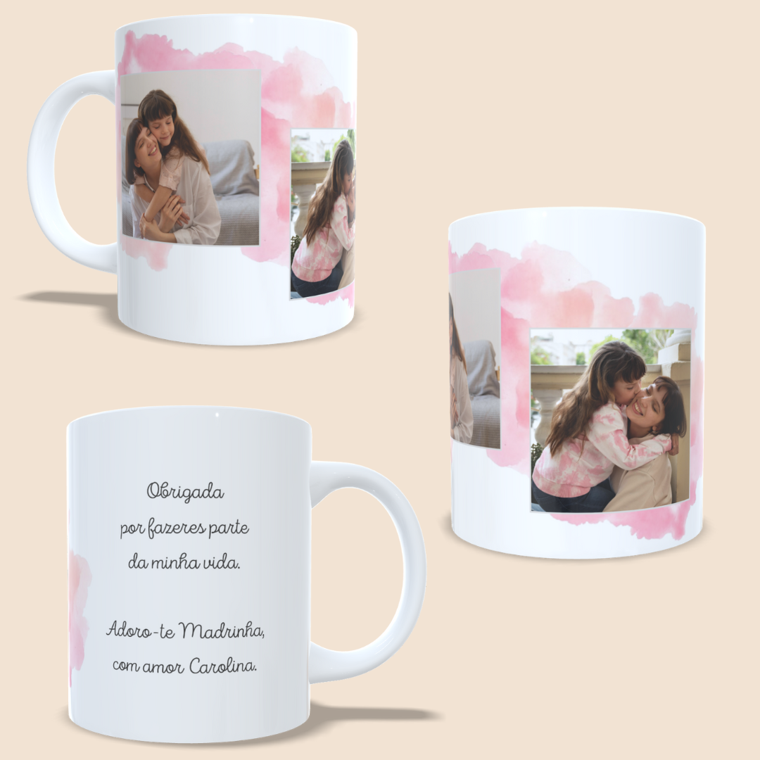 Caneca com 2 fotos Madrinha