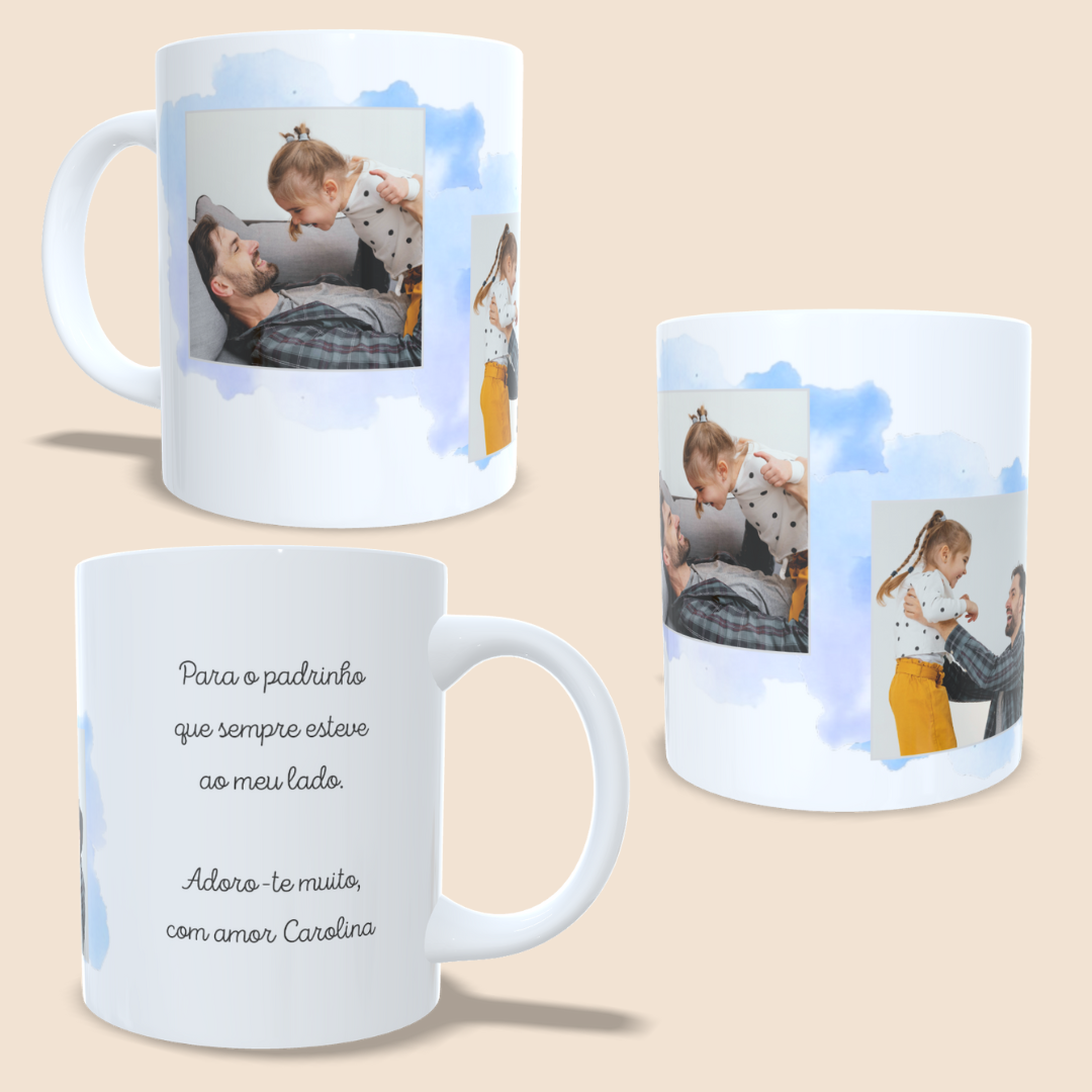 Caneca com 2 fotos Padrinho