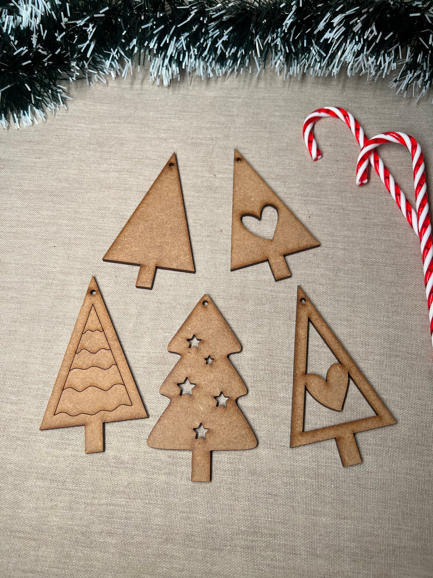 Conjunto 5 enfeites para Árvore de Natal
