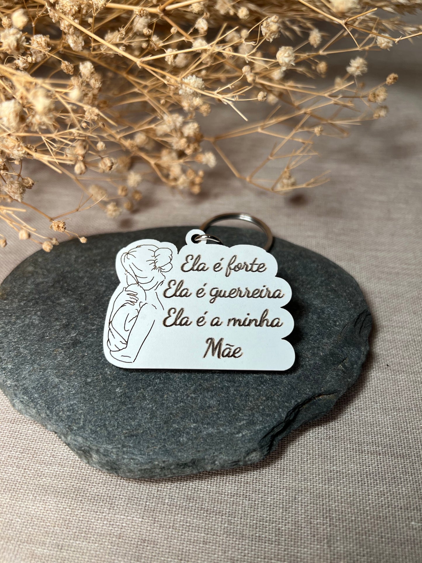 Key Chain "She is strong, She is a warrior, She is my Mother"