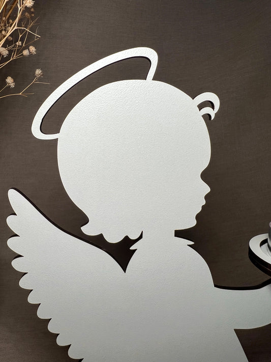 Anjo Decorativo Menina com Suporte de Vela