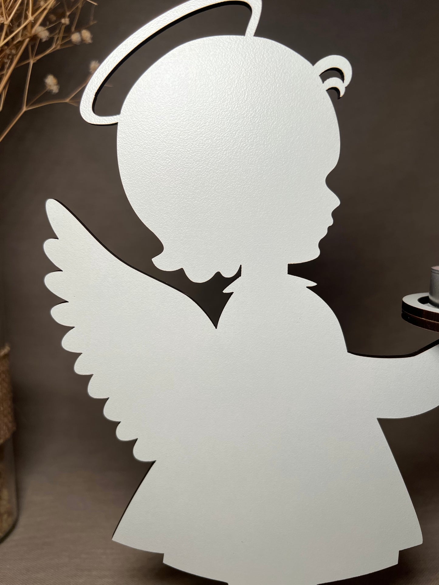 Anjo Decorativo Menina com Suporte de Vela
