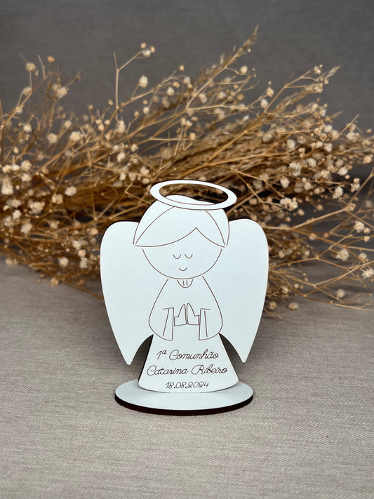 Anjo Menino a Rezar em Pé e com Base