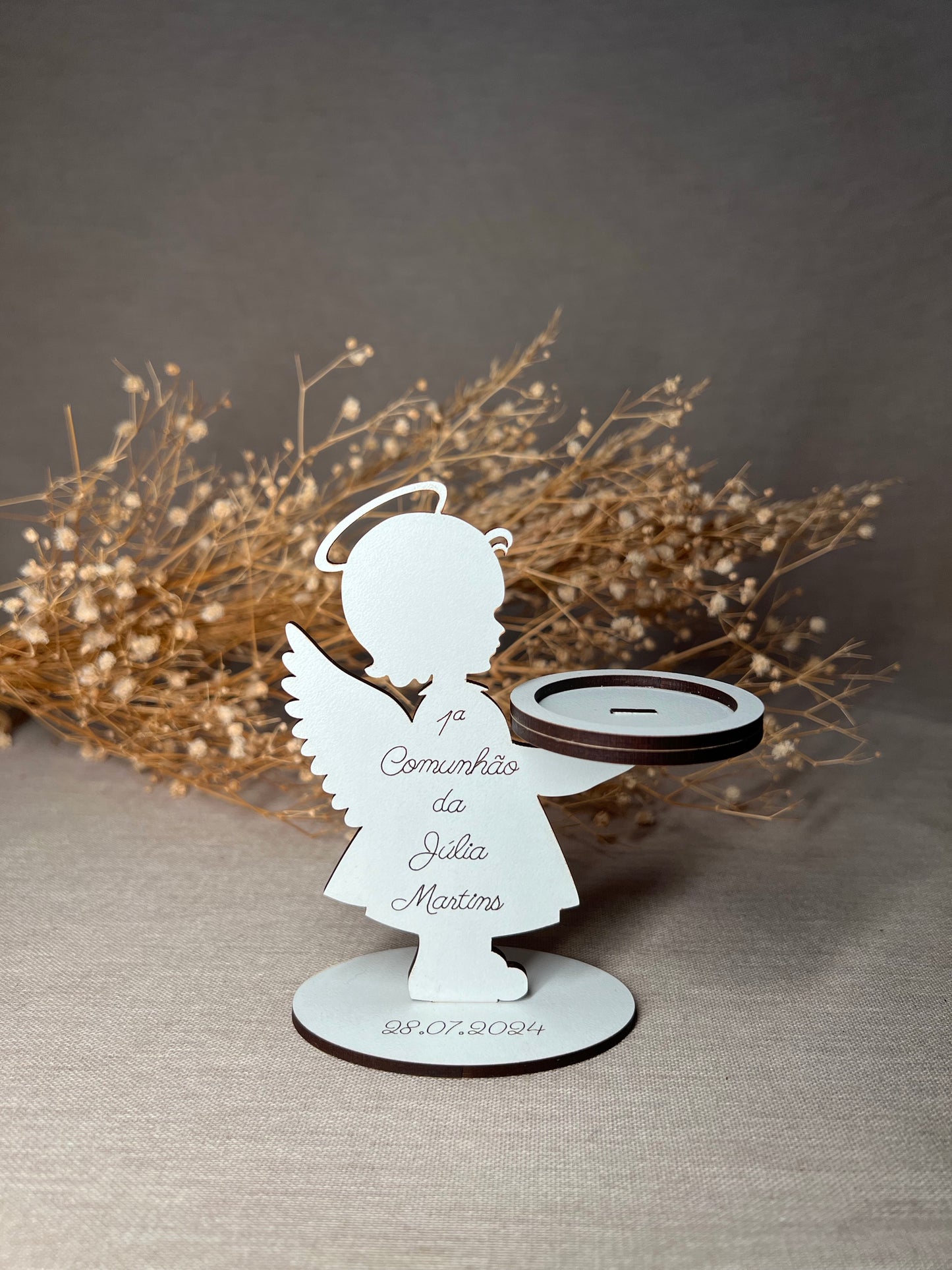 Anjo Menina ou Menino com suporte de velas