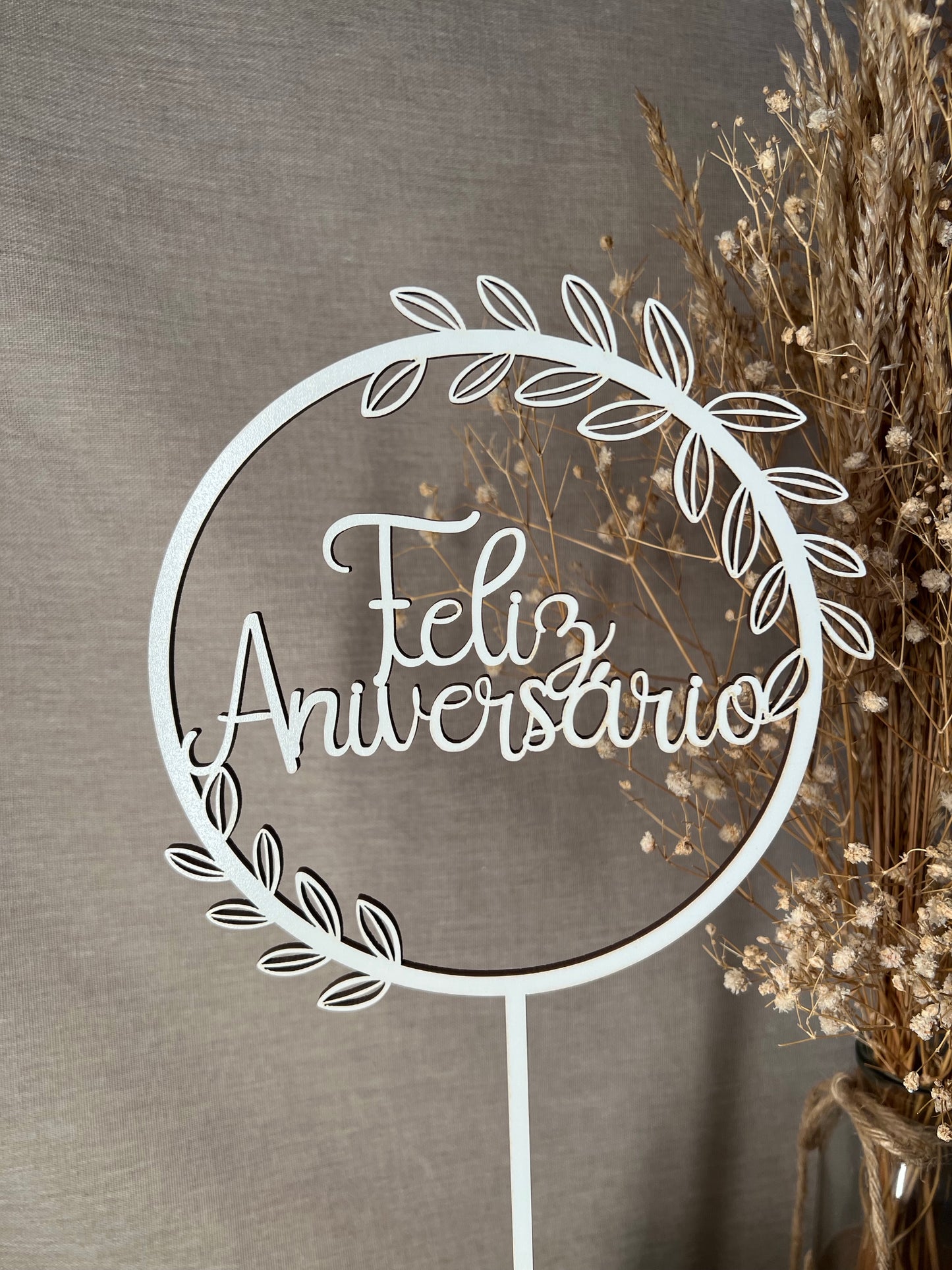 Topo de Bolo "Feliz Aniversário"