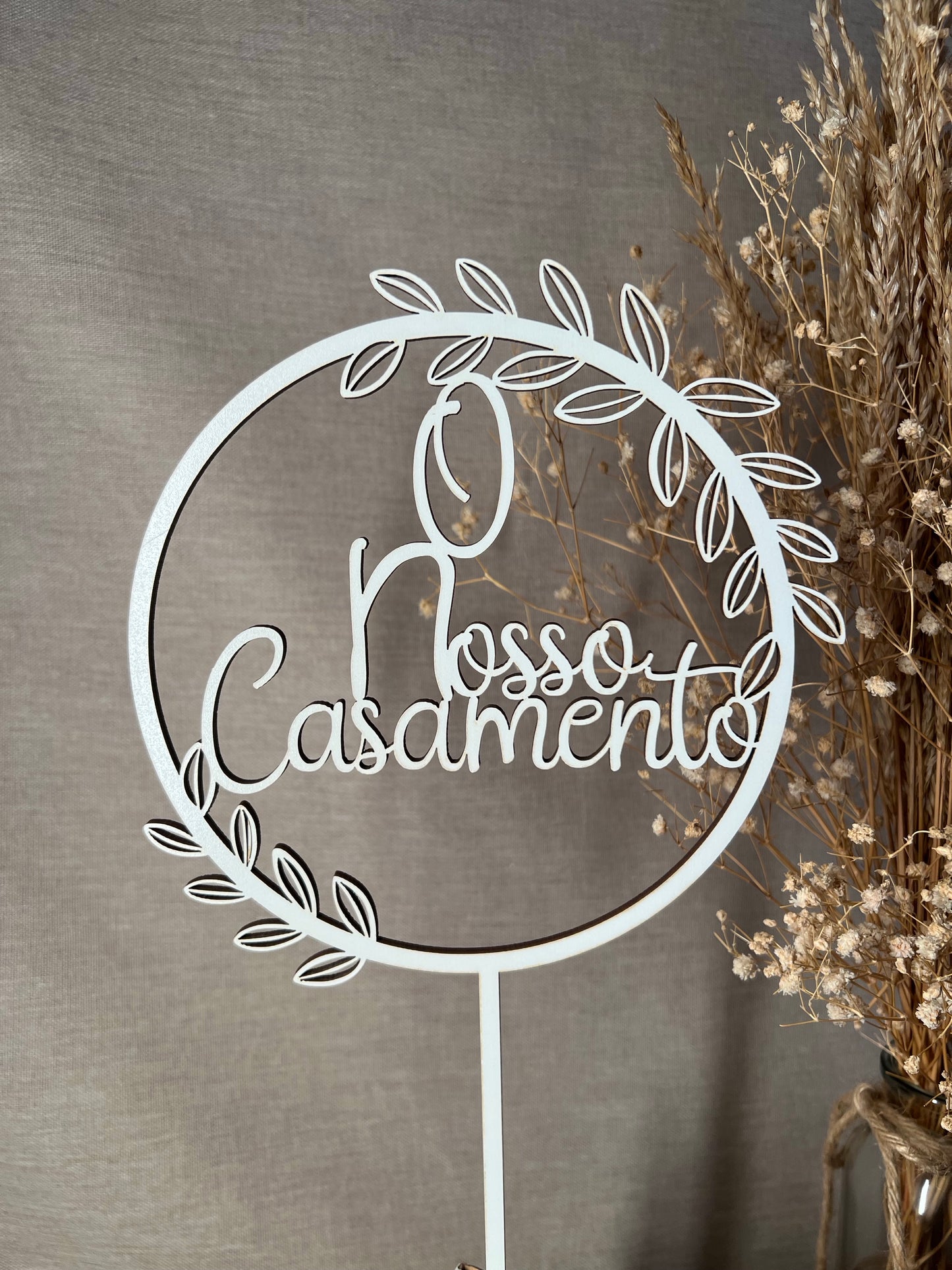 Topo de Bolo "O nosso Casamento"