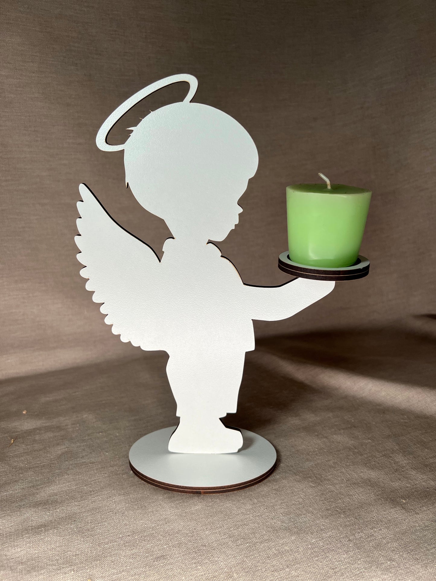 Anjo Decorativo Menino com Suporte de Vela
