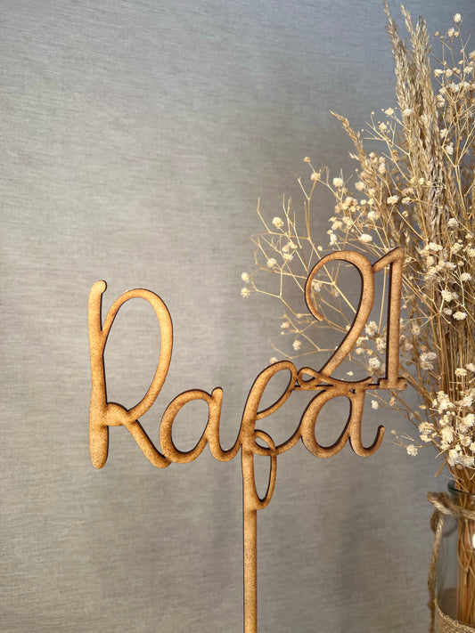 Topo de Bolo Nome com Idade