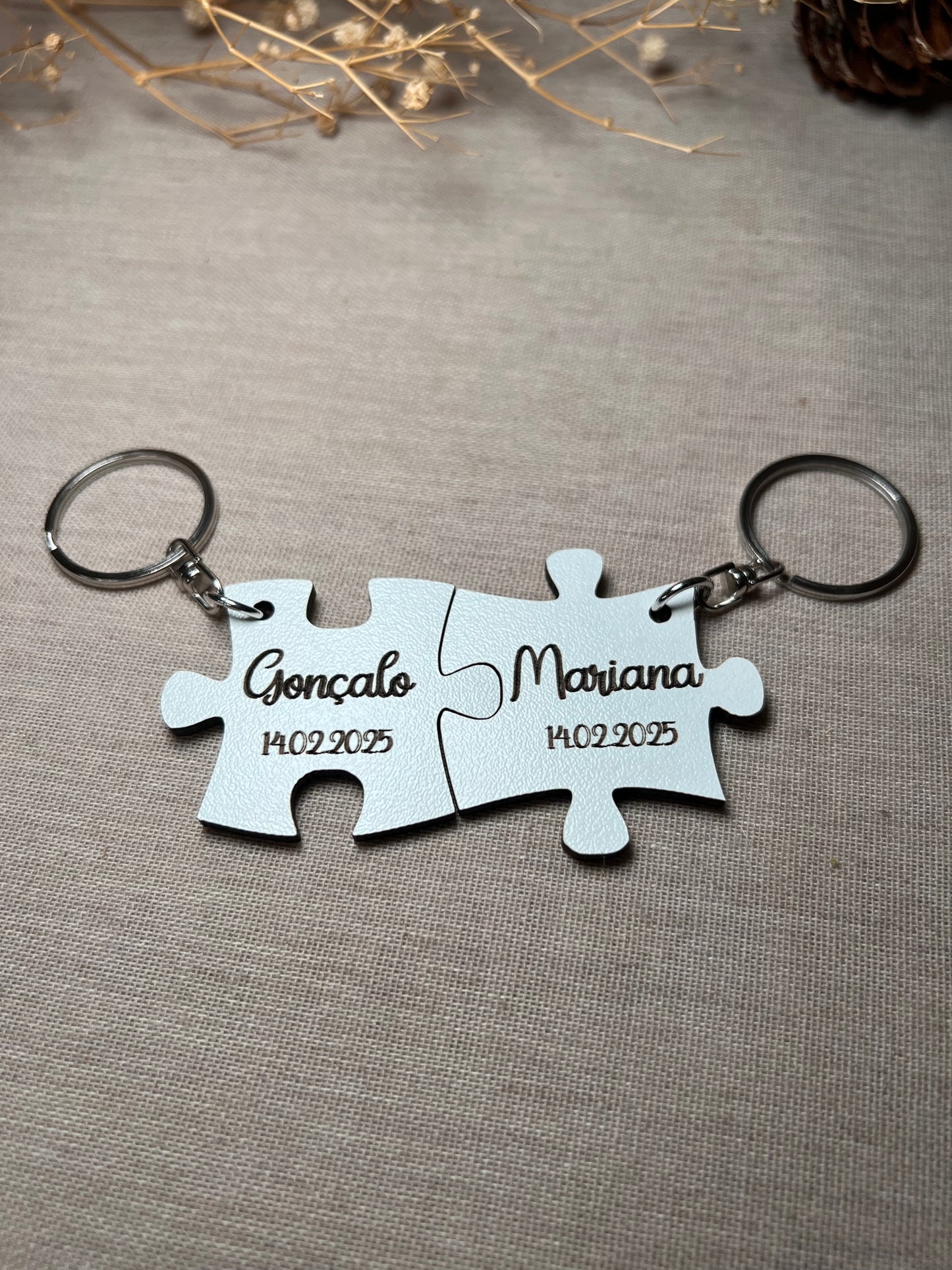 Peça Puzzle com Nomes e Data