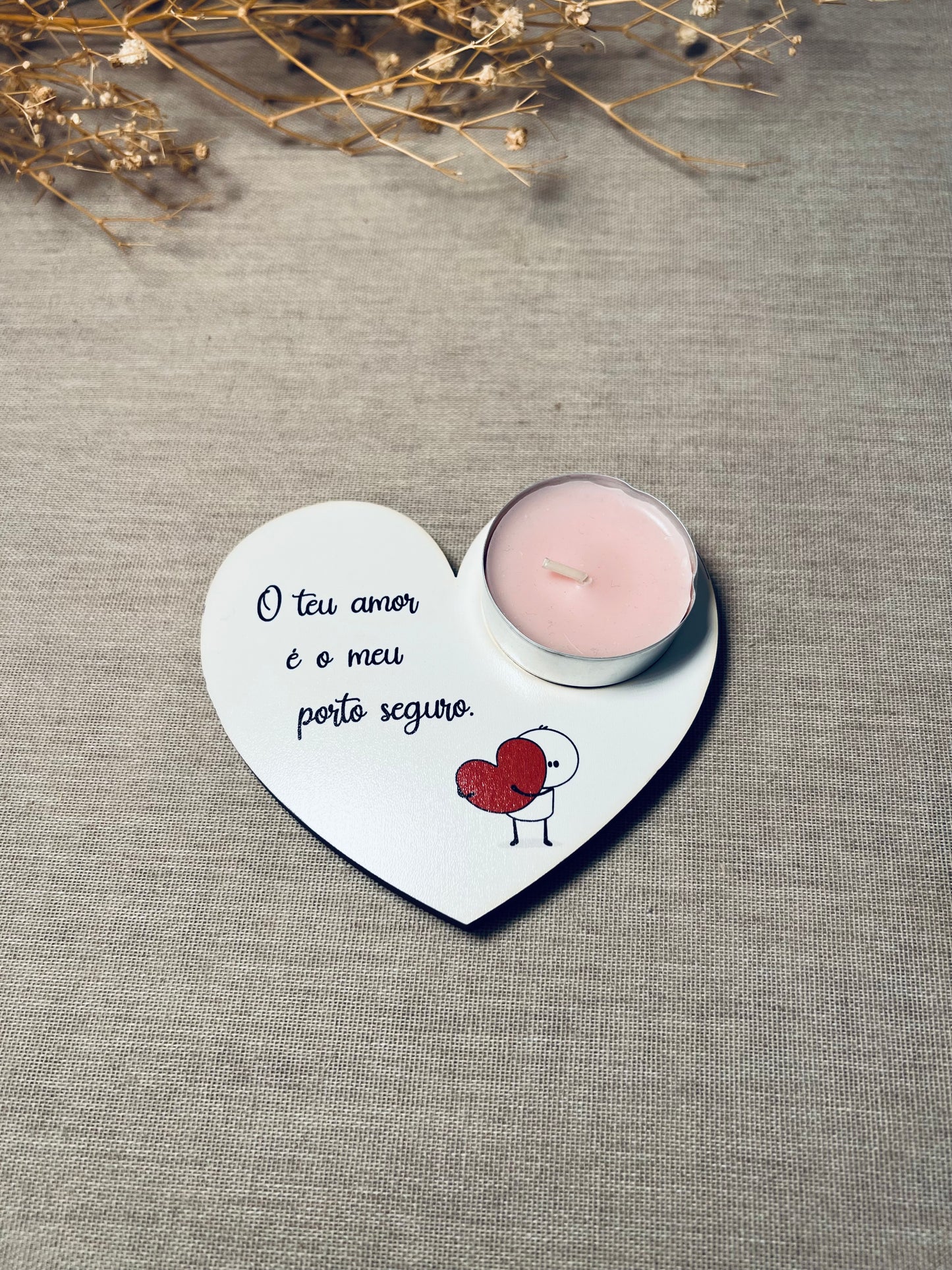 Suporte de Vela com Frase