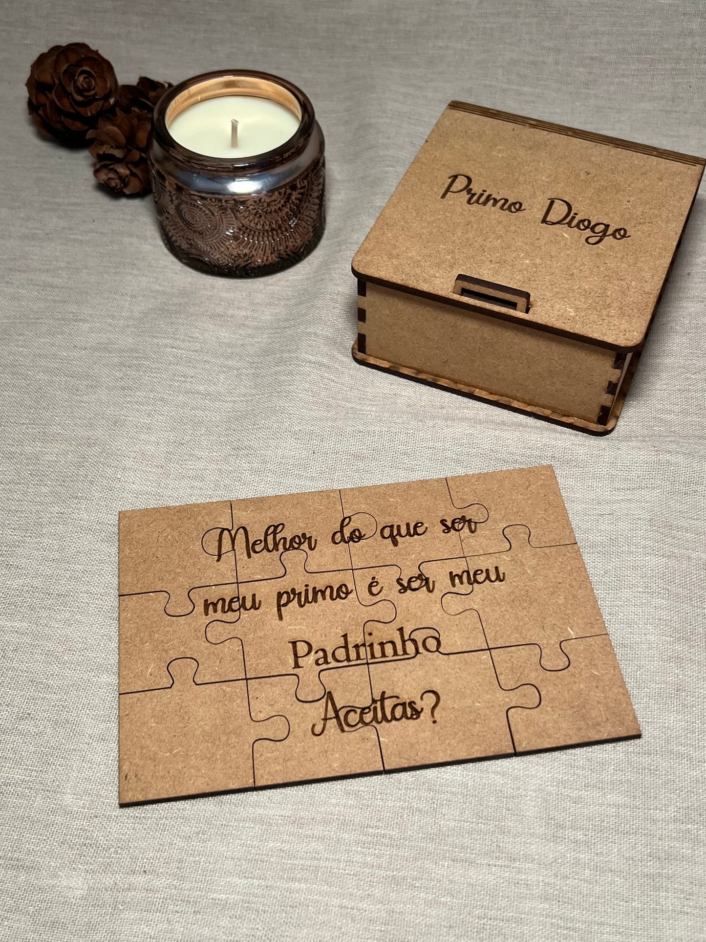Conjunto Puzzle Padrinho com Caixa