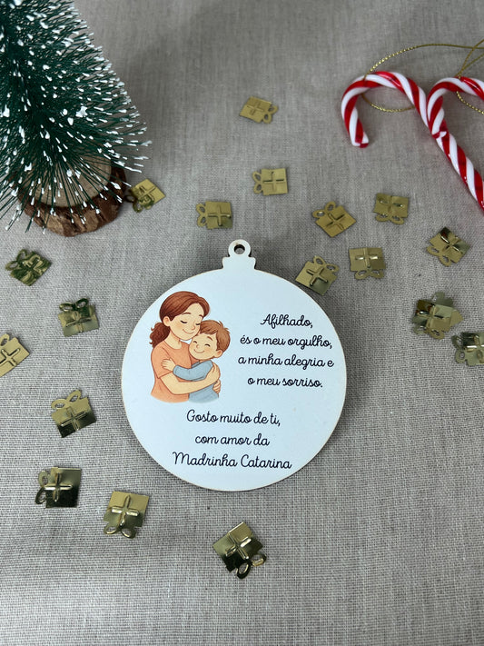 Bola de Natal - Agradecimento Madrinha e Afilhado Sublimado