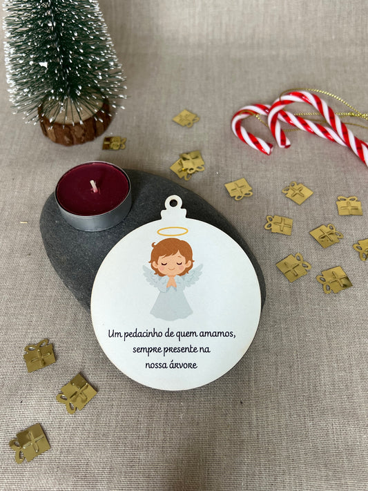 Bola de Natal - Anjinho com Mensagem