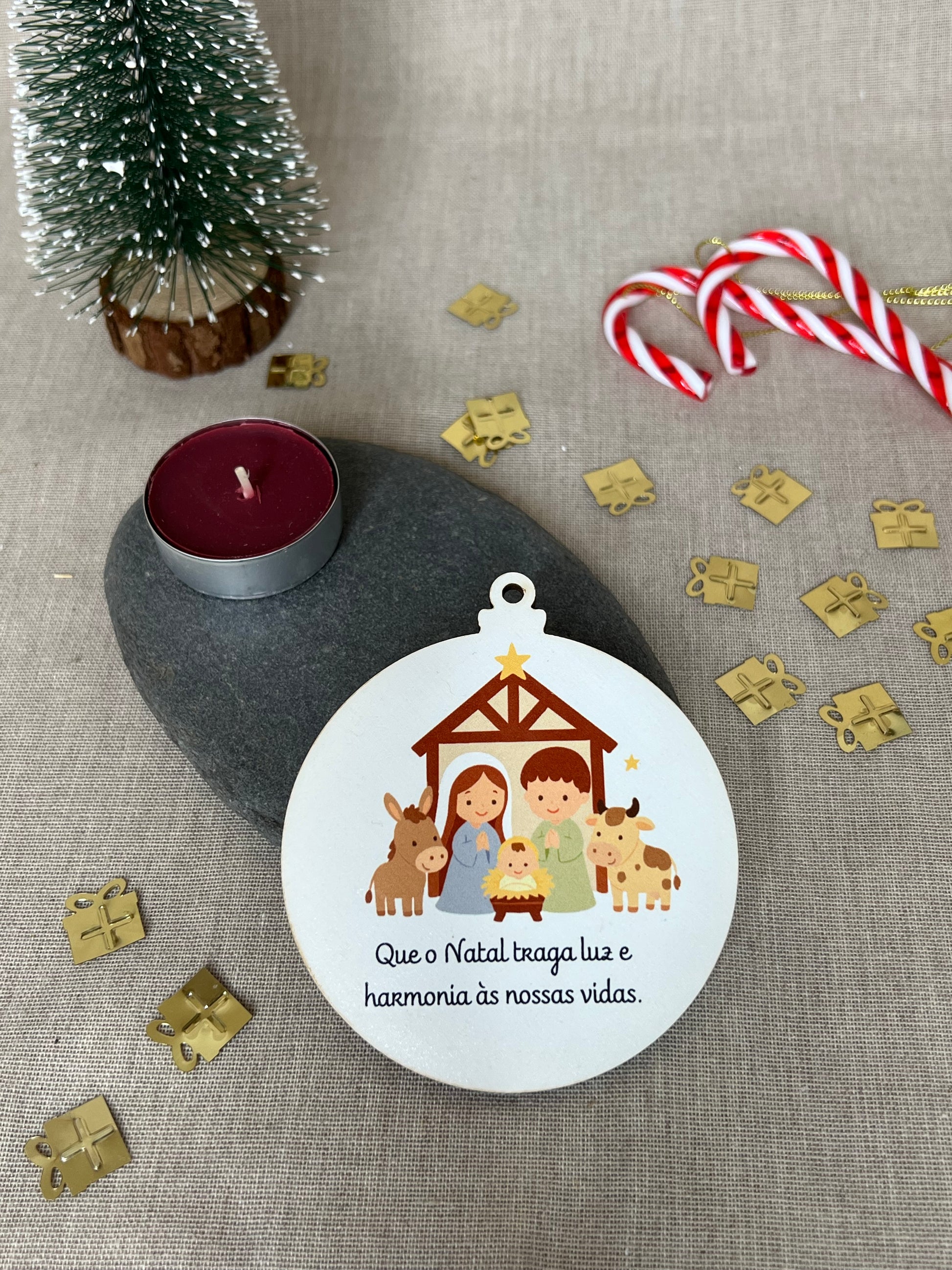 Bola de Natal - Presépio com Cor