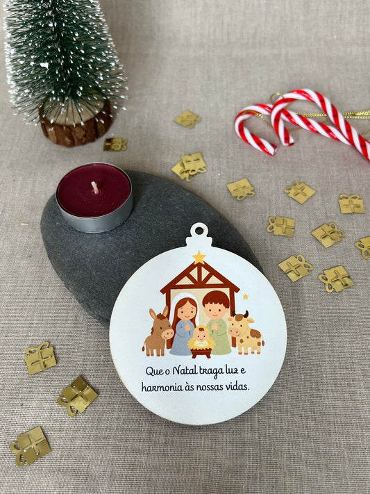 Bola de Natal - Presépio com Cor