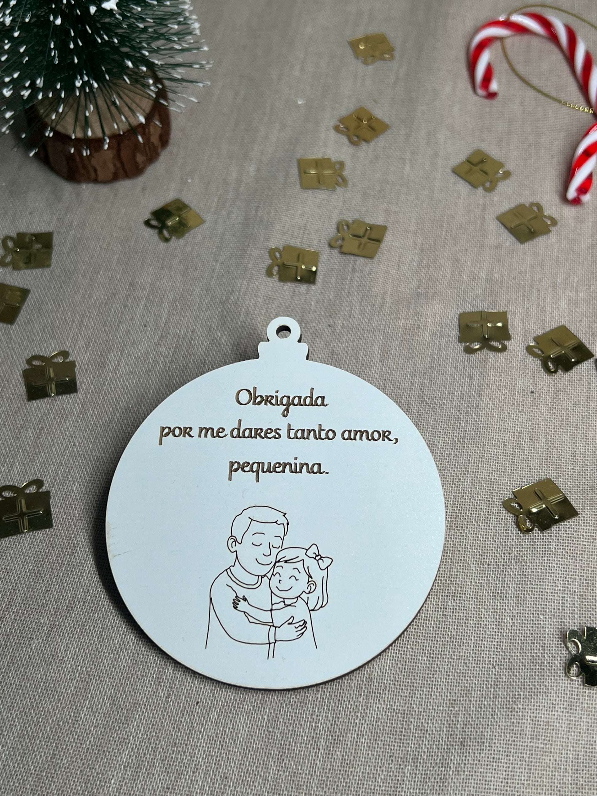 Bola de Natal - Agradecimento Padrinho e Afilhada