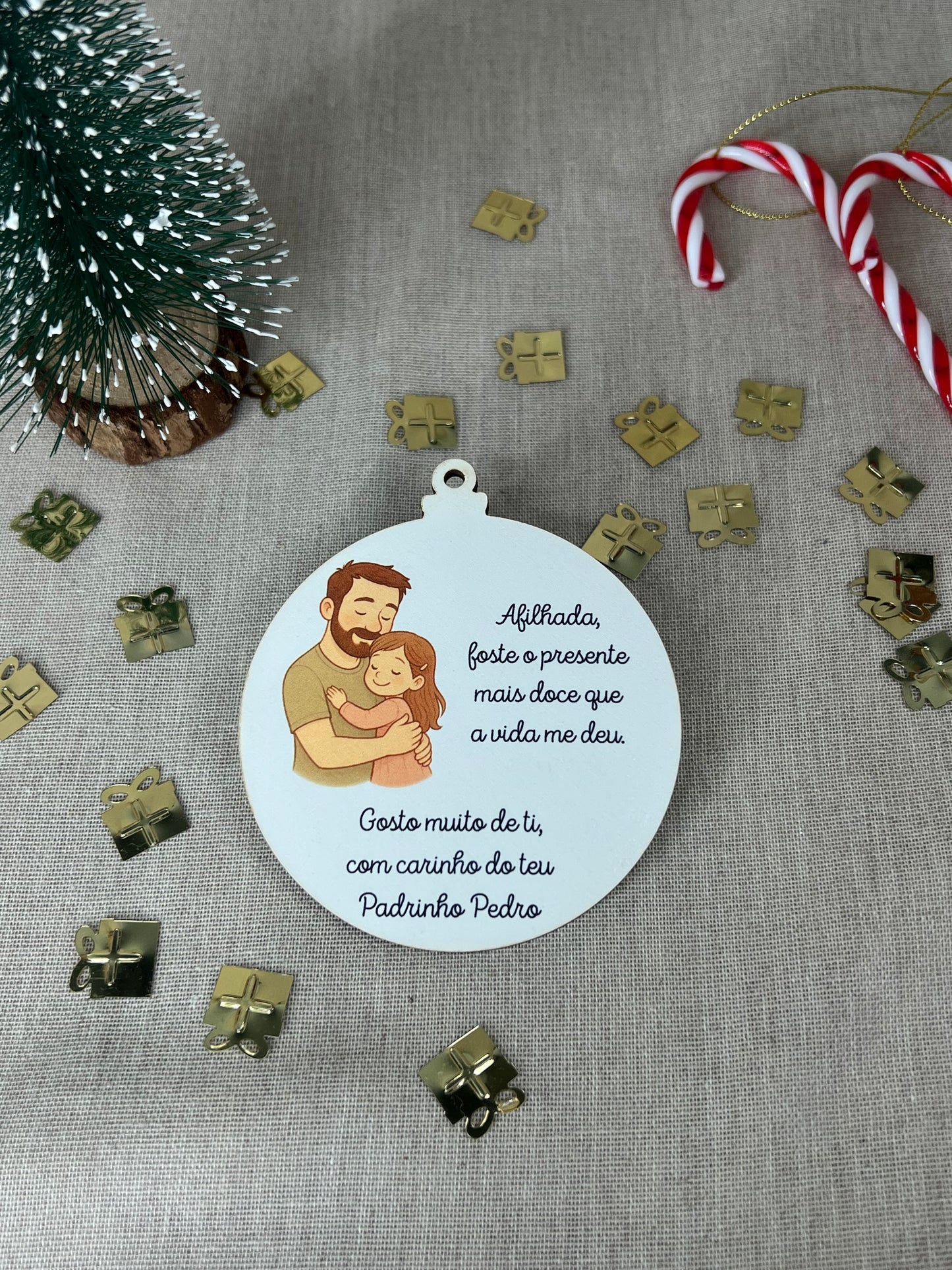 Bola de Natal - Agradecimento Padrinho e Afilhada Sublimado