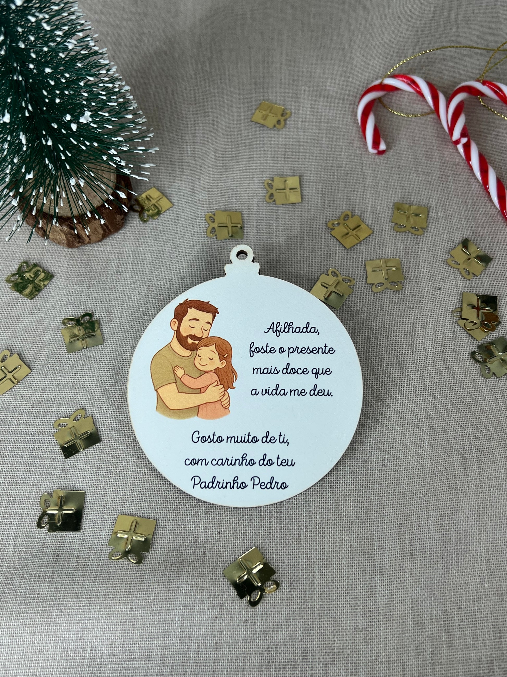 Bola de Natal - Agradecimento Padrinho e Afilhada Sublimado