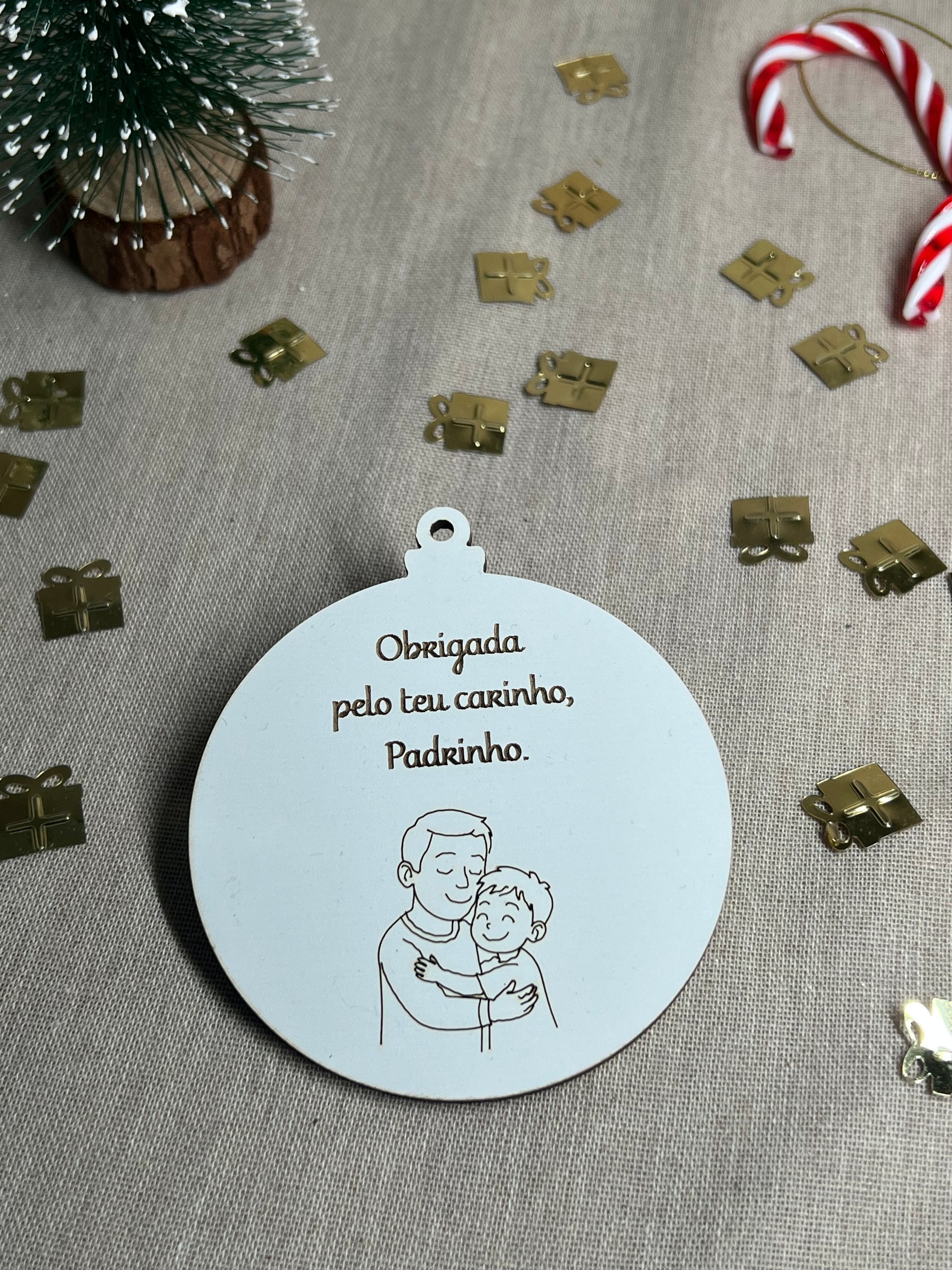 Bola de Natal - Agradecimento Padrinho e Afilhado