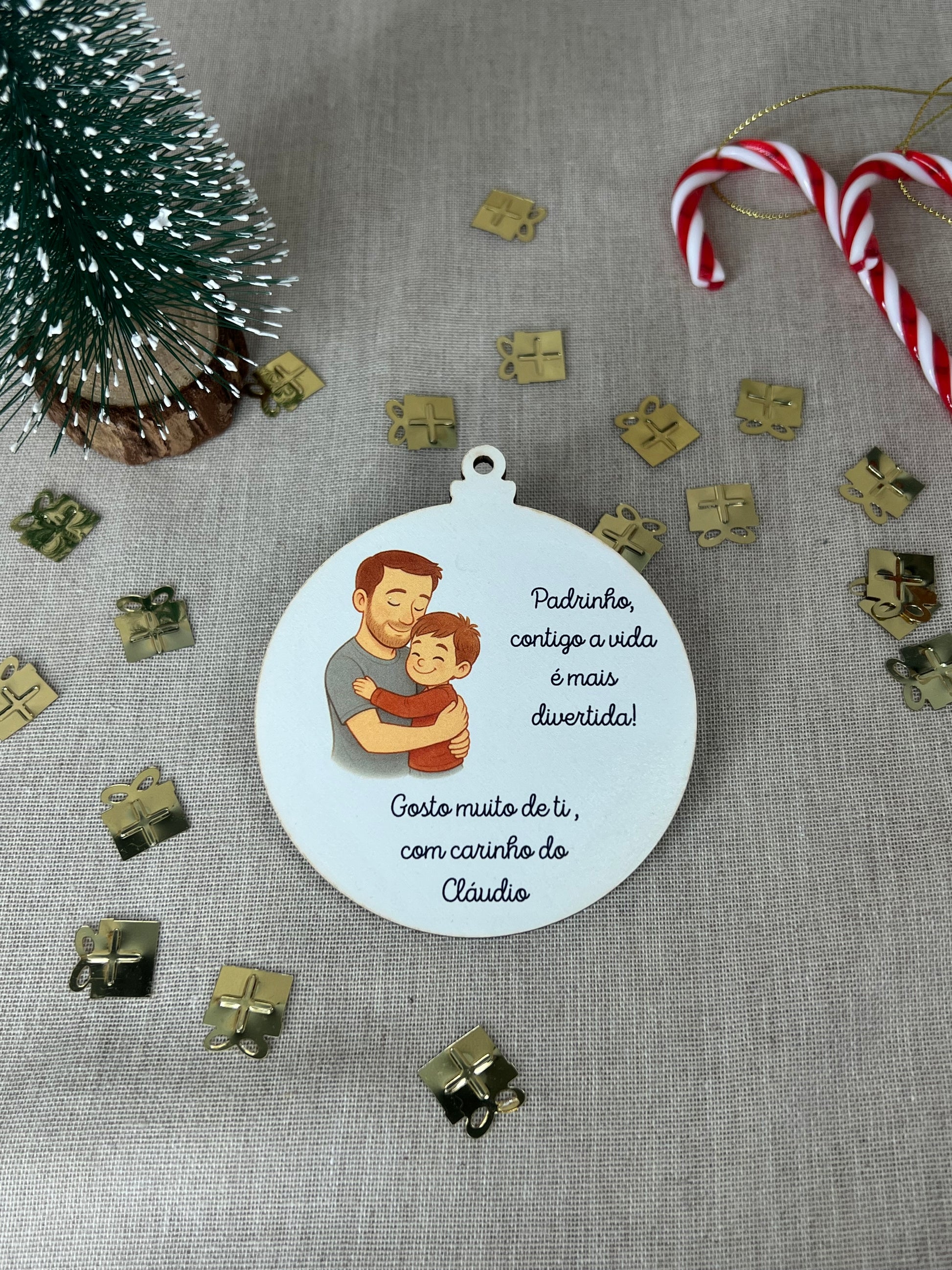 Bola de Natal - Agradecimento Padrinho e Afilhado Sublimado