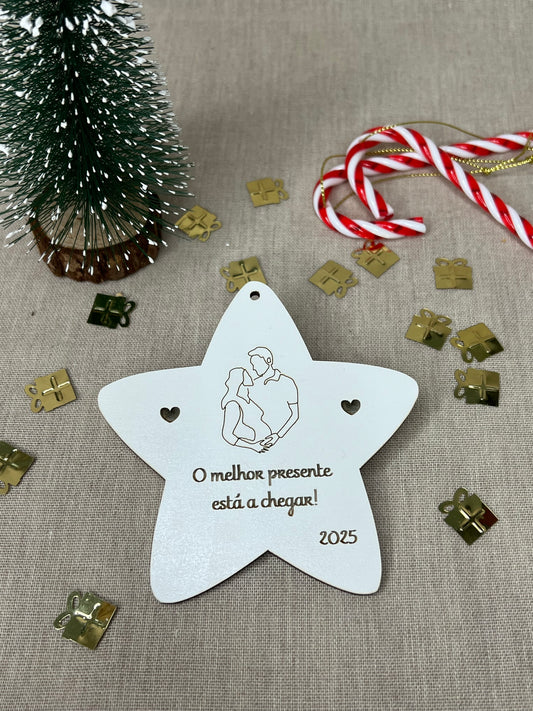 Estrela com Mensagem de Gravidez Gravada e Personalizada